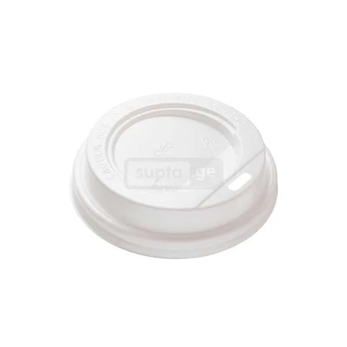 მუყაოს ერთჯერადი ჭიქის თეთრი თავსახური 8oz (ამერიკანო) 1*100ც